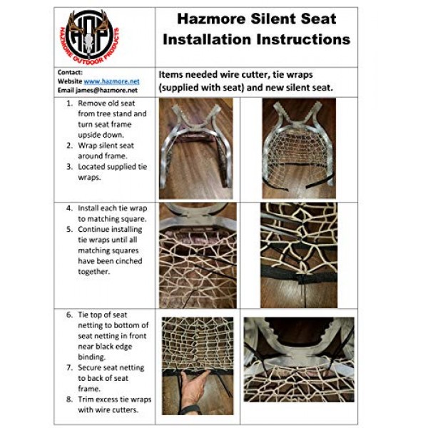 Hazmore Silent Seat replacement tree stand seat for API tree stand 