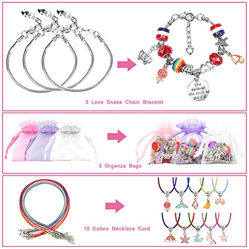 Hazms 136 Pcs Charm Bracelet Making Kit for Teen Girls, Jewelry Ma...