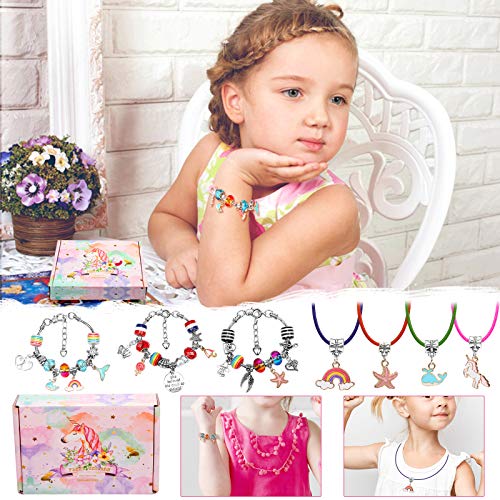 Hazms 136 Pcs Charm Bracelet Making Kit for Teen Girls, Jewelry Ma...