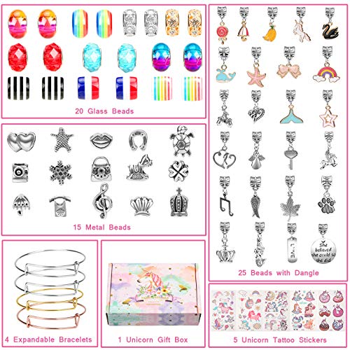 Hazms 136 Pcs Charm Bracelet Making Kit for Teen Girls, Jewelry Ma...