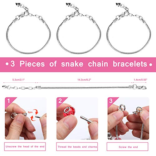 Hazms 136 Pcs Charm Bracelet Making Kit for Teen Girls, Jewelry Ma...