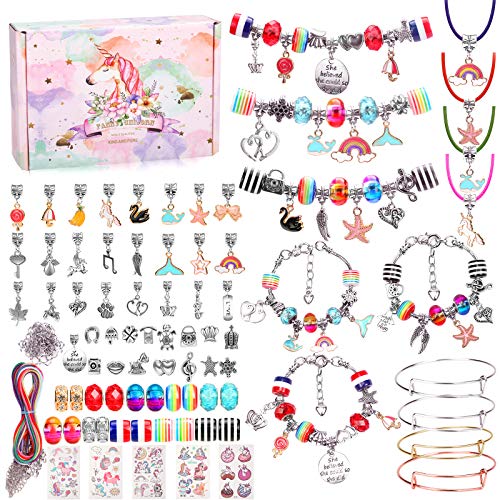 Hazms 136 Pcs Charm Bracelet Making Kit for Teen Girls, Jewelry Ma...