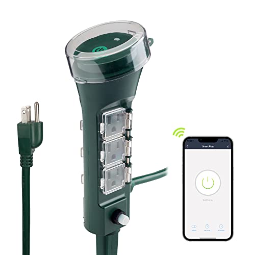 HBN Outdoor Smart Plug Waterproof WiFi Outdoor Outlet Timer with 6...