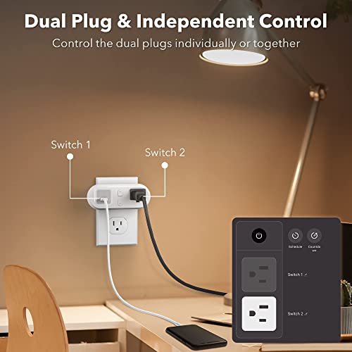 HBN WiFi Heavy Duty Dual Outlet Smart Plug with Individual Control...