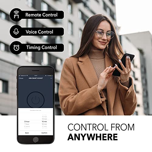 HBN WiFi Heavy Duty Dual Outlet Smart Plug with Individual Control...