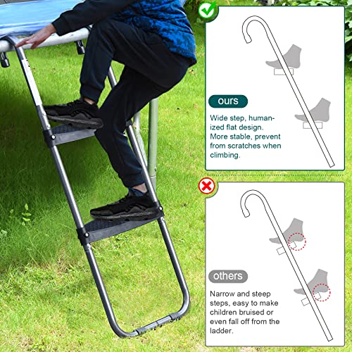 HBTower Trampoline Ladder with Horizontal and Wide Steps, Universa...