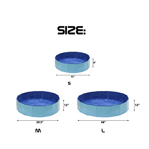 HCILY Pet Bath Pool Collapsible Kids Pool Plastic Dog Cat Wash Tub...