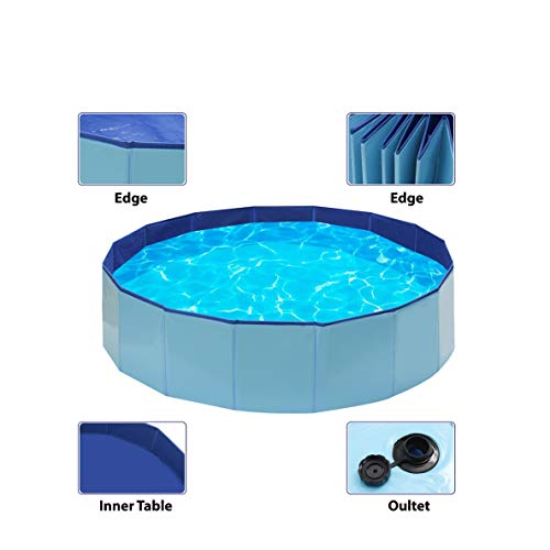 HCILY Pet Bath Pool Collapsible Kids Pool Plastic Dog Cat Wash Tub...