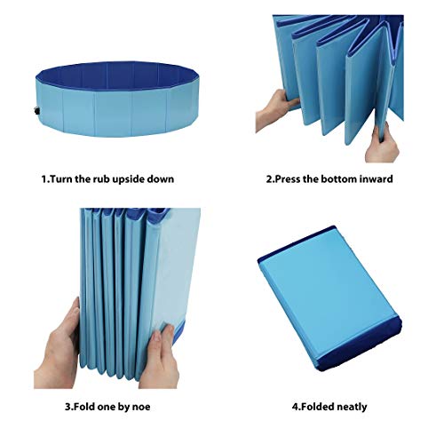 HCILY Pet Bath Pool Collapsible Kids Pool Plastic Dog Cat Wash Tub...