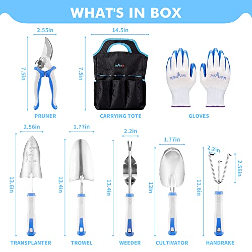 Gardening Tools, 8 Pcs Heavy Duty Stainless Steel Garden Tool Set ...