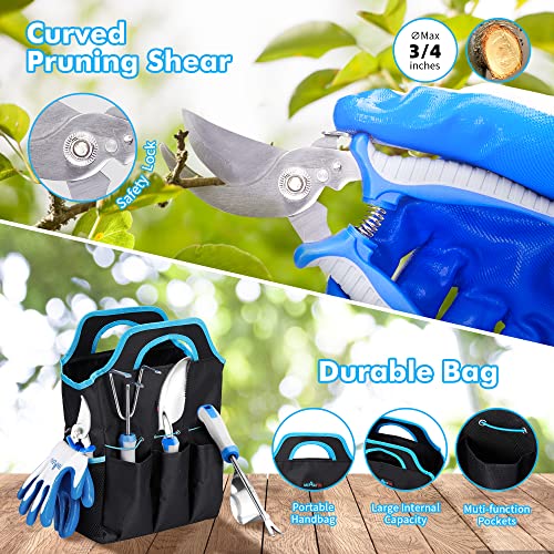 Gardening Tools, 8 Pcs Heavy Duty Stainless Steel Garden Tool Set ...