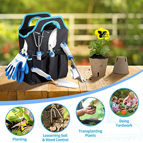 Gardening Tools, 8 Pcs Heavy Duty Stainless Steel Garden Tool Set ...