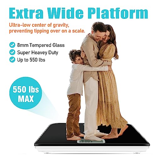 Oversized Scale for Body Weight, Extra Wide Bathroom Scale 550 lbs...