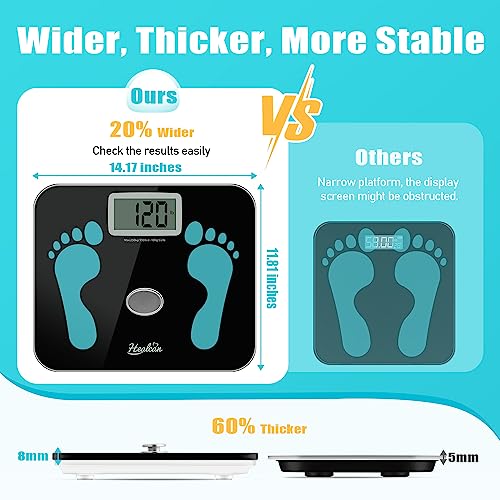 Oversized Scale for Body Weight, Extra Wide Bathroom Scale 550 lbs...