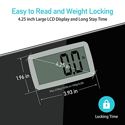 Oversized Scale for Body Weight, Extra Wide Bathroom Scale 550 lbs...
