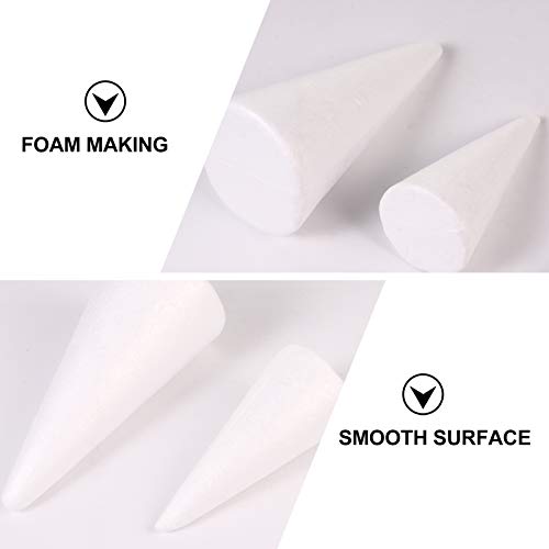 Healifty 15pcs Craft Foam Cone White Styrofoam Cones Polystyrene B...