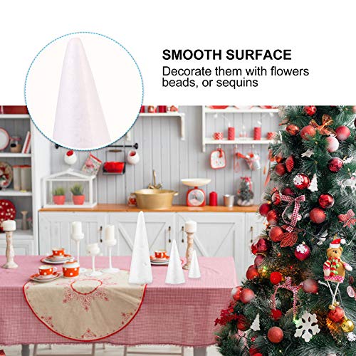 Healifty 15pcs Craft Foam Cone White Styrofoam Cones Polystyrene B...