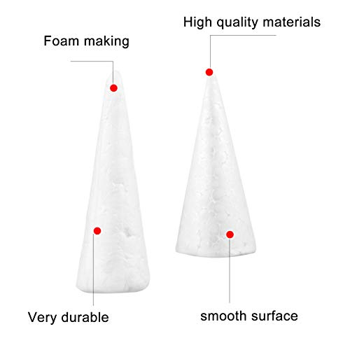 Healifty 15pcs Craft Foam Cone White Styrofoam Cones Polystyrene B...