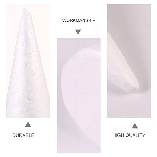 Healifty 15pcs Craft Foam Cone White Styrofoam Cones Polystyrene B...