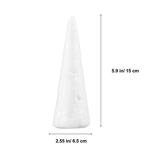 Healifty 15pcs Craft Foam Cone White Styrofoam Cones Polystyrene B...