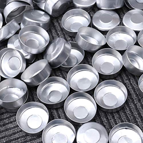 Healifty 200pcs Round Tin Tea Light Cups Empty Case Candle Wax Con...