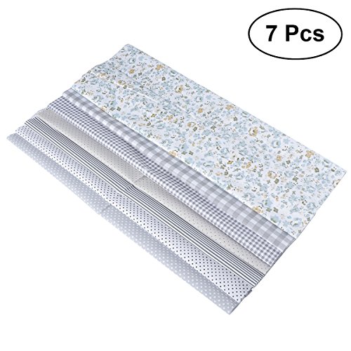 Healifty 7pcs Squares Bundle Floral Cotton Craft Fabric for Patchw...