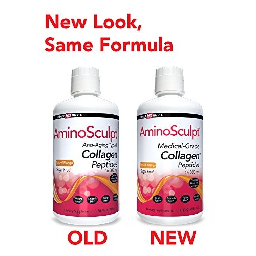 Health Directs AminoSculpt Sugar-Free Type 1 Liquid Collagen Pept...