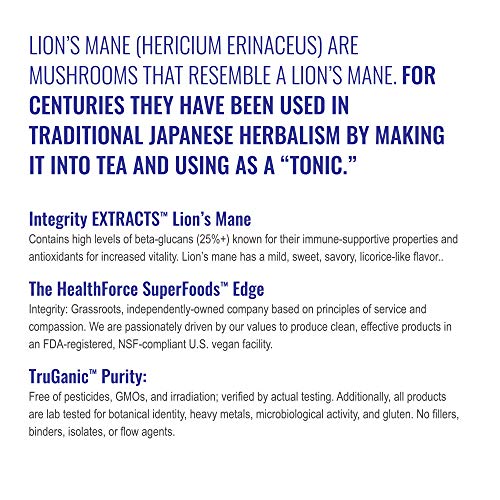 HealthForce SuperFoods Integrity Extracts Lion’s Mane - 90 VeganCa...
