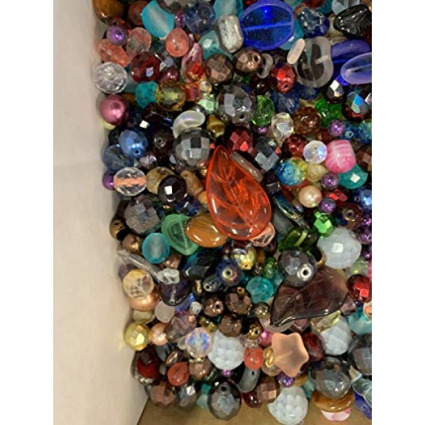 Half-pound Glass Bead Mix, 4-18mm, Assorted Colors and Shapes, Bul...