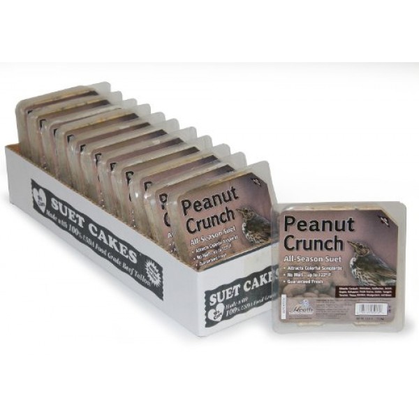 Heath Outdoor Products DD-18 Peanut Crunch Suet Cake, 12-Pack