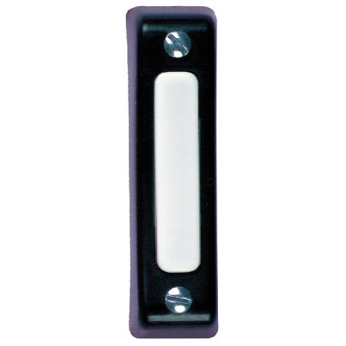Heath Zenith SL-900-02 Wired Door Chime Push Button, Black with Wh...