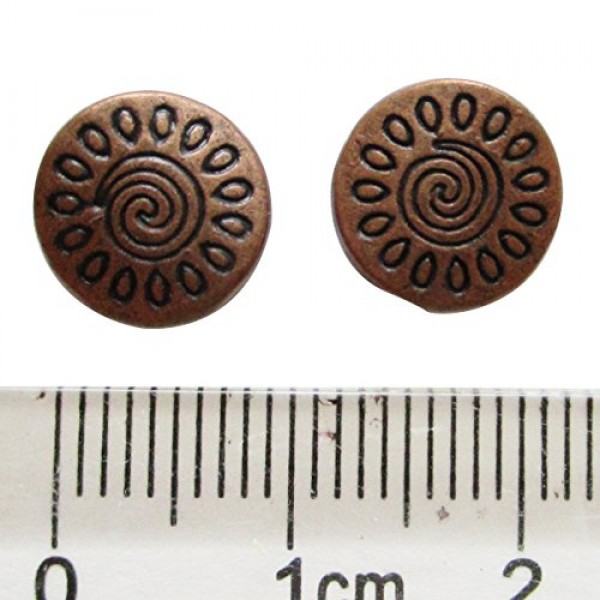 Heathers cf 67 Pieces Copper Pattern Flat Beads Findings Jewelry ...