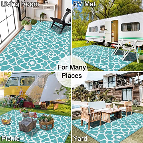 HEBE Outdoor Rug for Patio 6x9 Clearance Waterproof Patio Mat Pl...