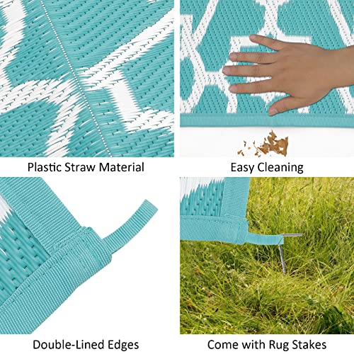 HEBE Outdoor Rug for Patio 6x9 Clearance Waterproof Patio Mat Pl...