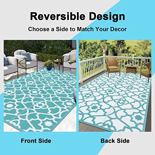 HEBE Outdoor Rug for Patio 6x9 Clearance Waterproof Patio Mat Pl...