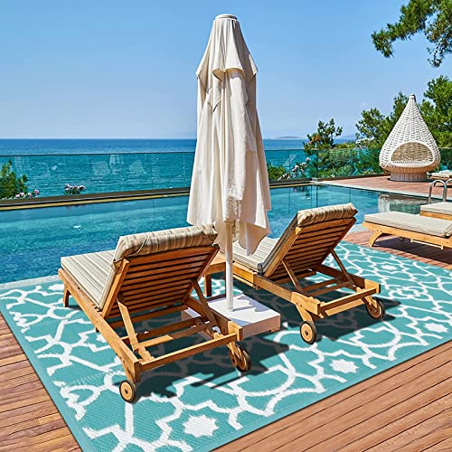 HEBE Outdoor Rug for Patio 6x9 Clearance Waterproof Patio Mat Pl...