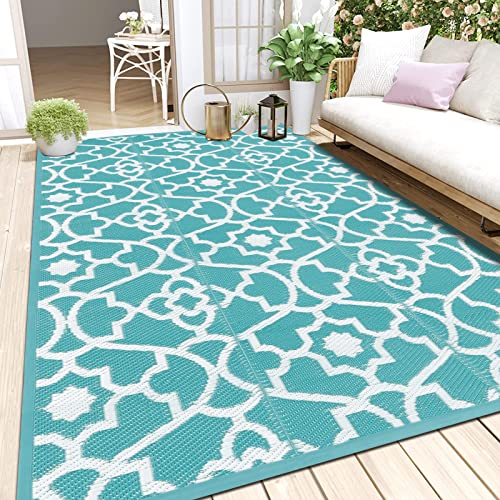 HEBE Outdoor Rug for Patio 6x9 Clearance Waterproof Patio Mat Pl...
