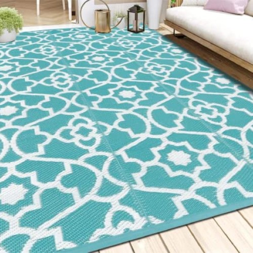 HEBE Outdoor Rug for Patio 6x9 Clearance Waterproof Patio Mat Pl...