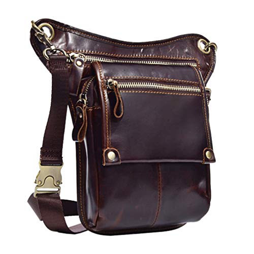 Hebetag Vintage Leather Waist Pack Drop Leg Bag for Men Women Belt...