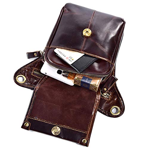 Hebetag Vintage Leather Waist Pack Drop Leg Bag for Men Women Belt...
