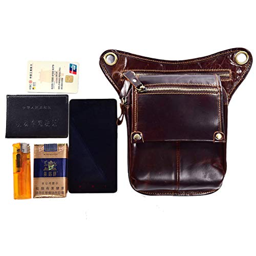 Hebetag Vintage Leather Waist Pack Drop Leg Bag for Men Women Belt...