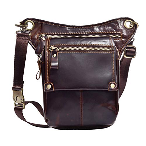 Hebetag Vintage Leather Waist Pack Drop Leg Bag for Men Women Belt...