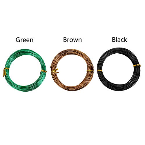 Hedume 9 Roll Wire Kit, 3 Size Bonsai Tree Wire Anodized Aluminum ...