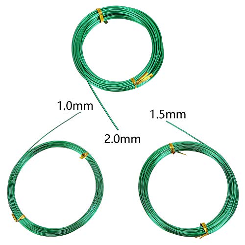 Hedume 9 Roll Wire Kit, 3 Size Bonsai Tree Wire Anodized Aluminum ...
