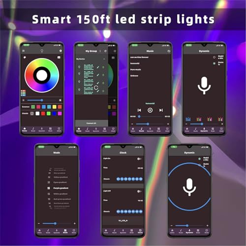 150ft LED Strip Lights, Hedynshine RGB Color Changing by 40key Rem...