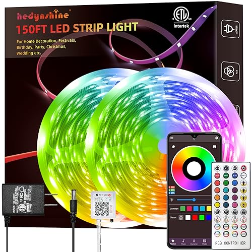 150ft LED Strip Lights, Hedynshine RGB Color Changing by 40key Rem...
