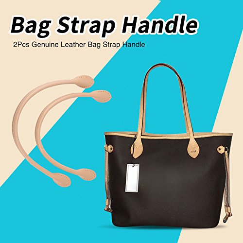 2Pcs Leather Bag Handles, Genuine Leather Bag Straps Handle with H...