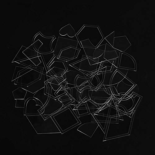 54Pcs/Set Clear Acrylic Pattern Stencil Set Handmade Mixed Small T...