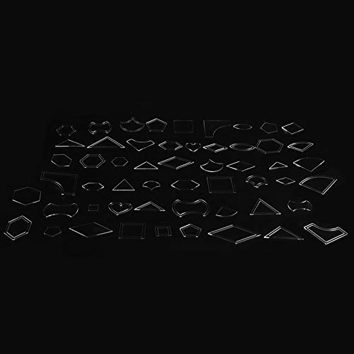 54Pcs/Set Clear Acrylic Pattern Stencil Set Handmade Mixed Small T...