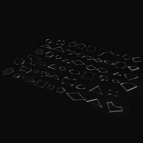 54Pcs/Set Clear Acrylic Pattern Stencil Set Handmade Mixed Small T...